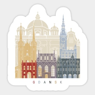 Gdansk skyline poster Sticker